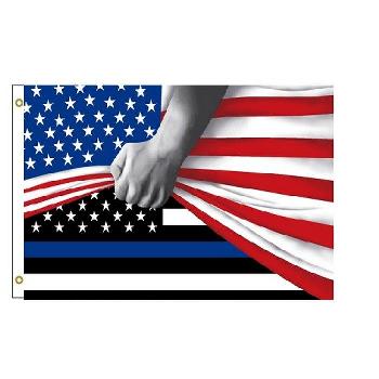 3'x5' American Flag Revealing Thin Blue Line Flag