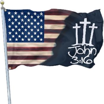 3'x5' John 3:16/Antique American Fade Flag