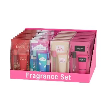 Women's Mini Stocking Stuffer Fragrance Set 32pc Display 0.27oz Bottle/ 0.85oz Lotion