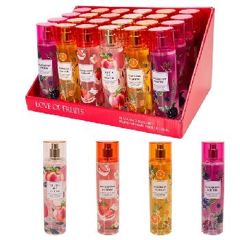 8oz Women's Body Mist Display [Love of Fruits] 4 Scents 