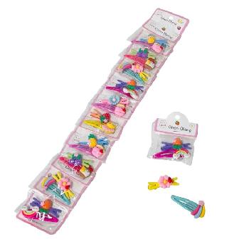 2pc Fruit & Flower Hair Clips