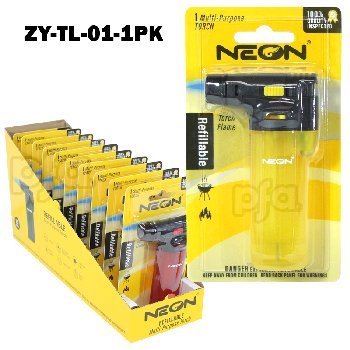 4.5'' Neon Multi-Purpose Torch Lighter Single Blister Pack