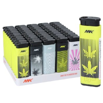 50pc Windproof Torch Lighter Display [Leaf]