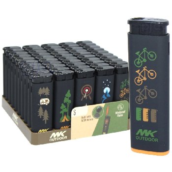 50pc Windproof Torch Lighter Display [Outdoorsmen]