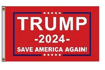 3'X5' Flag Trump 2024 SAVE AMERICA AGAIN! Red