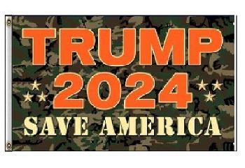 3'X5' Flag TRUMP 2024 Save America [Camo/Orange]