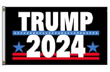 3'X5' Flag TRUMP 2024 [Black Background]