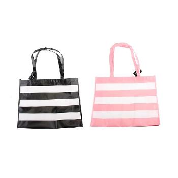 15"x19.7"x5.5" Woven Tote Bag [Wide Stripes]