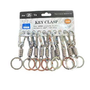 3.5" Coil Key Chain Clip [Push Open]