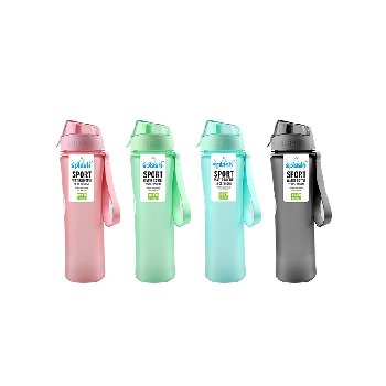 Splash Plastic Sport Bottle 22oz [Wrist Strap] Flip Lid