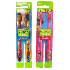 2pk Child's Firefly Toothbrush [Barbie & Spiderman]