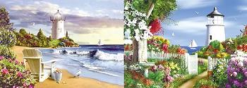 3D Picture 9787--Lighthouse with Flower Garden