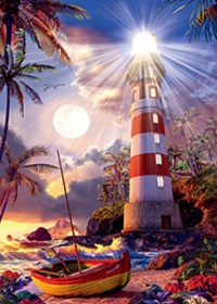3D Picture 9788--Lighthouse and Boat