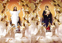3D Picture 9795--Jesus with Angels/Mary with Angels