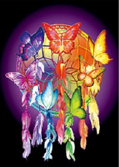 3D Picture 9799--Dream Catcher with Butterflies