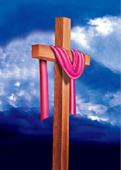 3D Picture 9804--Cloth Draped Wooden Cross