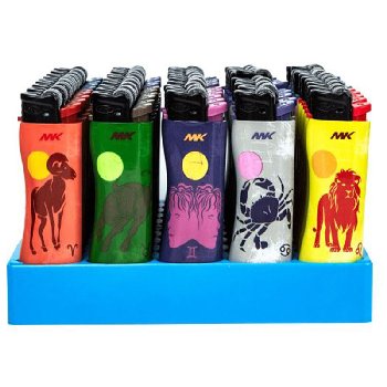 50pc MK Disposable Flint Lighter Grip Pro Display [Astrology]