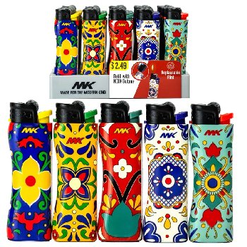 50pc MK Disposable Flint Lighter Grip Pro Display [Talavera]