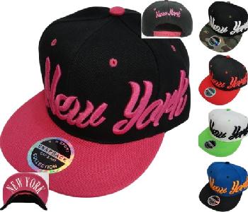 Snap Back Flat Bill Hat [New York] Script