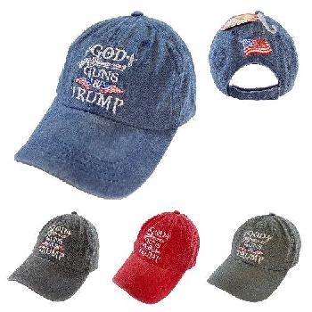 Trump 2024 Hat -GOD GUNS & TRUMP [Cotton]