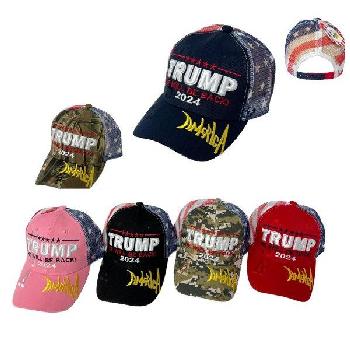 Trump 2024 Hat [HE WILL BE BACK!] Flag Mesh Back