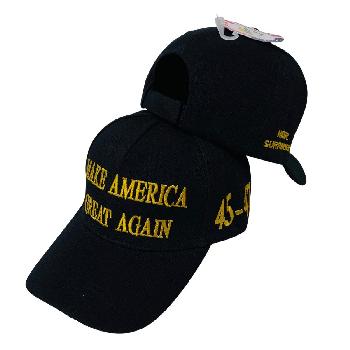 Trump Hat [Make America Great Again] Black/Gold 45-47