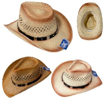 Paper Straw Cowboy Hat [Medallion on Hatband]