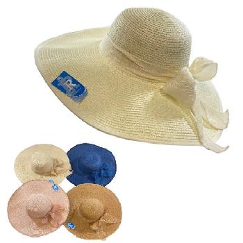 Ladies Woven Summer Hat [Monotone Hat/Bow]