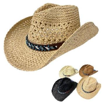 Open Weave Cowboy Hat [Turquoise Beaded Hat Band]
