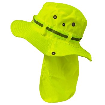High Visibility Boonie Hat with Neck Flap [Neon Green Only]