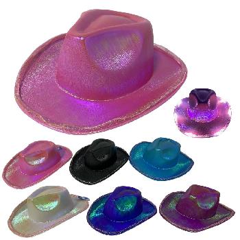 Light-Up Iridescent Metallic Cowboy Hat - <span style="color:red">VIDEO AVAILABLE</span>