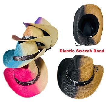 Western Hat [Steer Hat Band] Two-Tone Color Fade