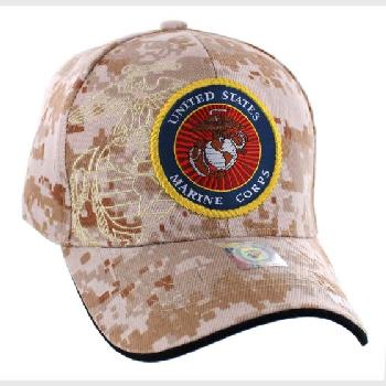 Licensed Camo US Marine Corps Seal Hat [Globe&Anchor Shadow]