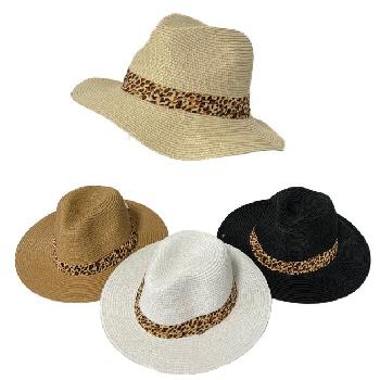 Woven Fashion Hat [Cheetah Hat Band]