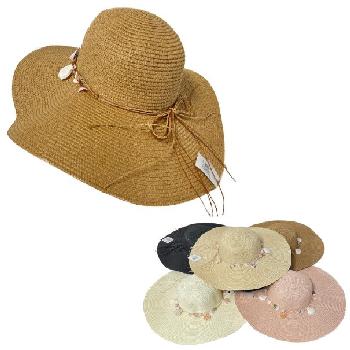 Ladies Woven Summer Hat [Seashell Hat Band]