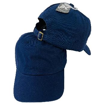 Dad Hat: NAVY 100% Cotton Vintage Washed (Buckle) Unisex