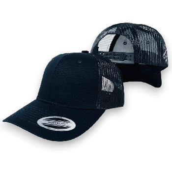 100% Cotton Front/Snap Back Trucker Hat [Black]
