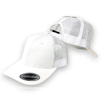 100% Cotton Front/Snap Back Trucker Hat [White]