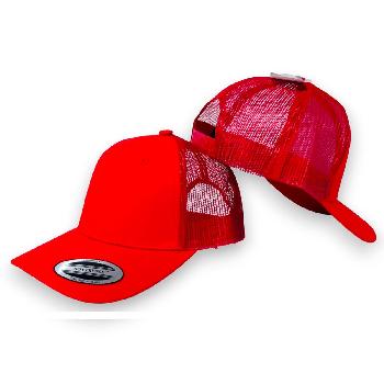 100% Cotton Front/Snap Back Trucker Hat [Red]