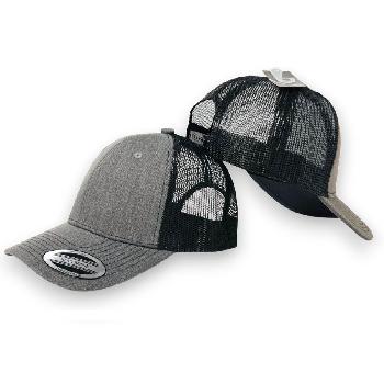 100% Cotton Front/Snap Back Trucker Hat [Dark Gray/Black]