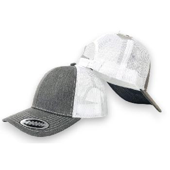 100% Cotton Front/Snap Back Trucker Hat [Dark Gray/White]