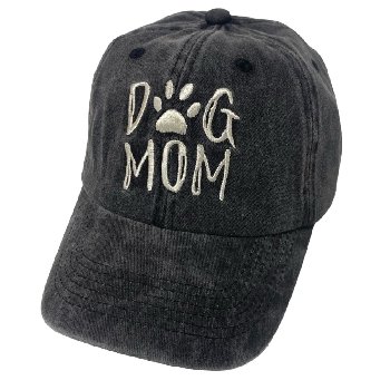 Vintage Washed Cotton Cap [Dog Mom][Black Only]