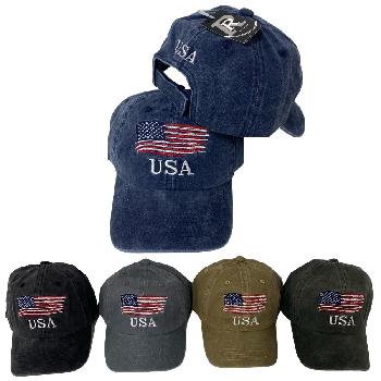 Vintage Washed Cotton Cap [USA/Flag]