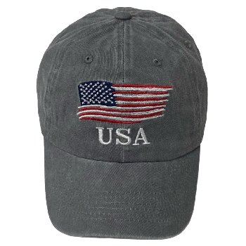 Vintage Washed Cotton Cap [USA/Flag][Gray Only]