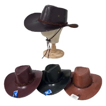 Leather-Like Cowboy Hat