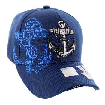 Licensed Blue Anchor Hat w Shadow [US Navy on Bill]