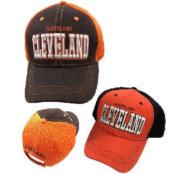 Air Mesh Back/Solid Front Ball Cap [CLEVELAND] B/O