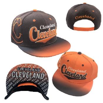 Snap Back Flat Bill-CLEVELAND [Fade Top/Printed Bottom Bill] B/O