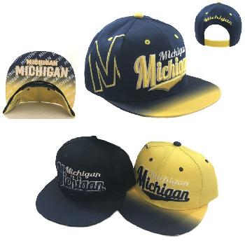 Snap Back Flat Bill-MICHIGAN [Fade Top/Printed Bottom Bill]