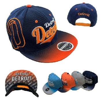 Snap Back Flat Bill/DETROIT [Fade Top/Printed Bottom Bill]